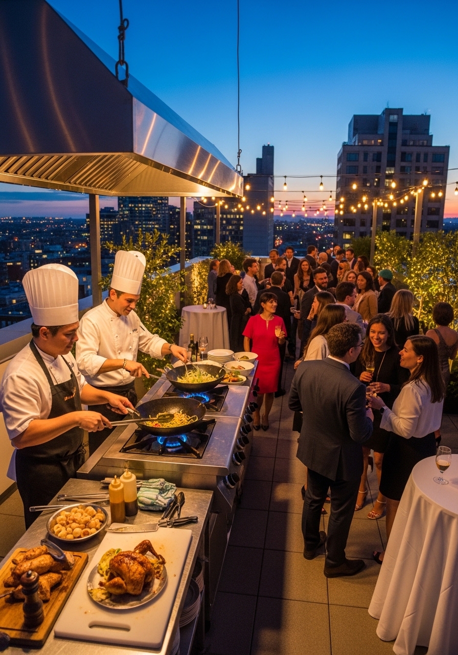 Entrepreneurs sharing a curated dining experience
